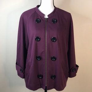 Vintage Plum Jessica London Zip Up Jacket (Size 18/20)